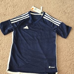 Addidas Dark Blue Kids Jersey with White Accents